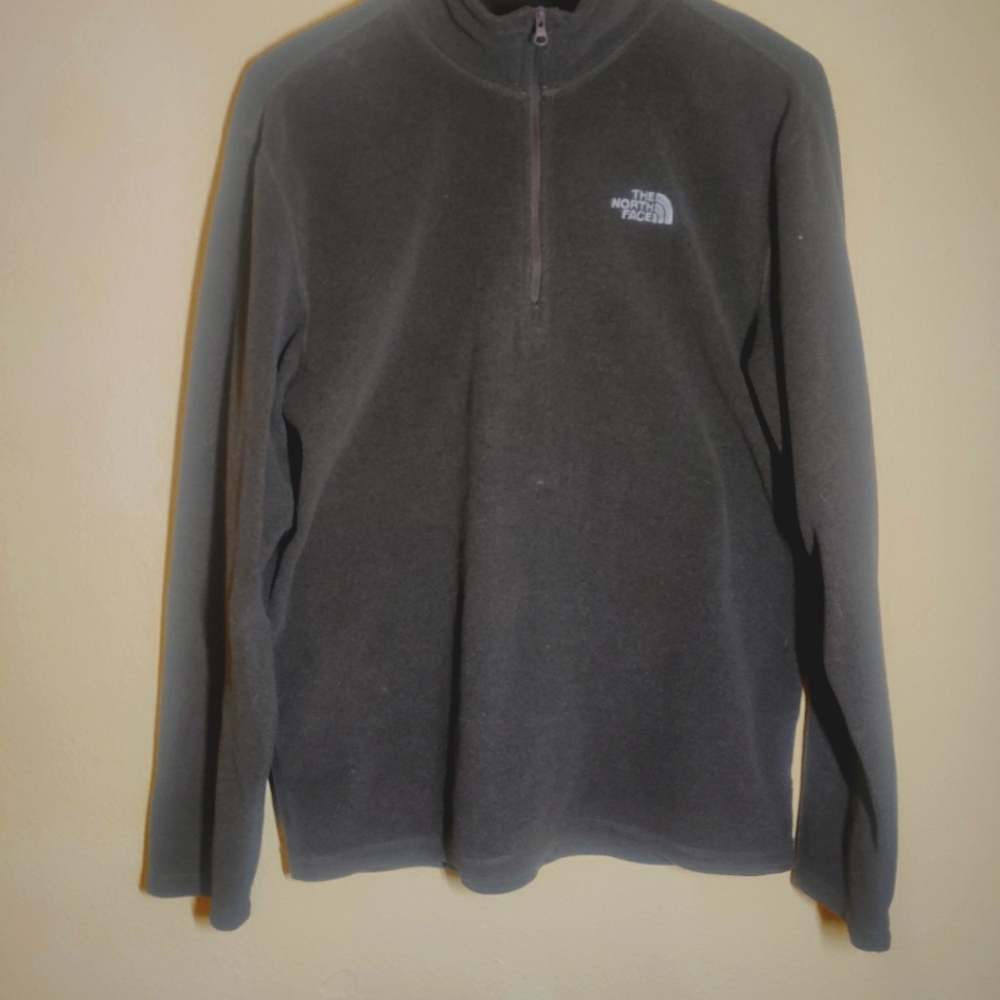 THE NORTH FACE 1/4 Zip Fleece Pullover Gray SZ M